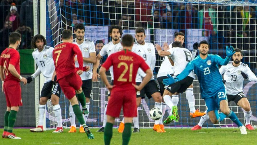 Ronaldo double stuns Salah-inspired Egypt