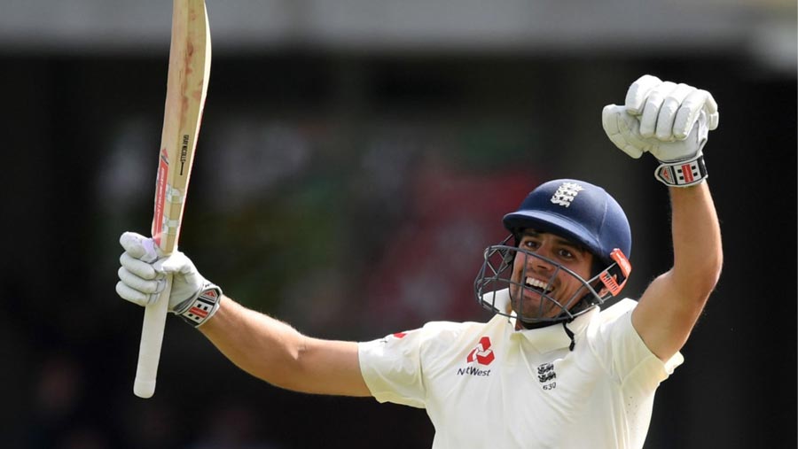 Cook reaches century in his final Test