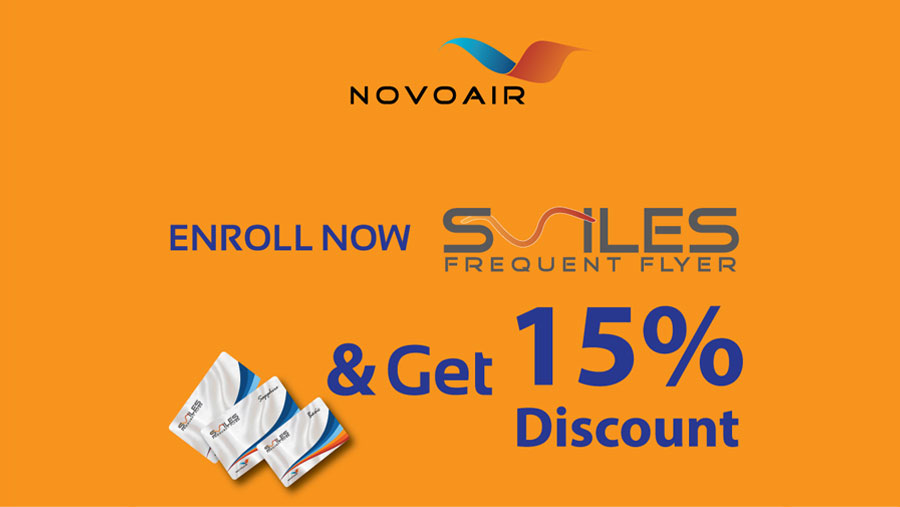 NOVOAIR announced 15% discount all destination