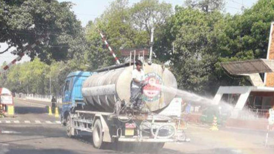 1,30,000 litres disinfectant water sprayed in DNCC areas