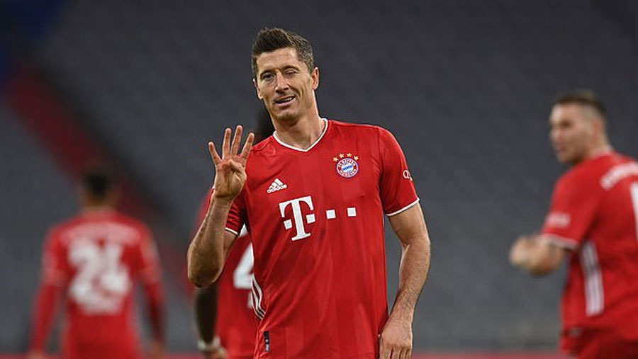 Lewandowski scores 4 in Bayern's 4-3 win vs Hertha