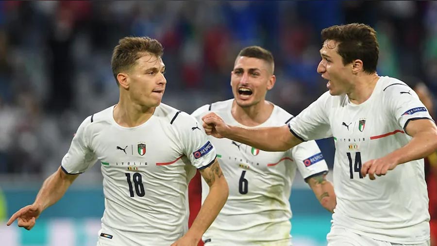 Italy beat Belgium to set up Spain semi-final