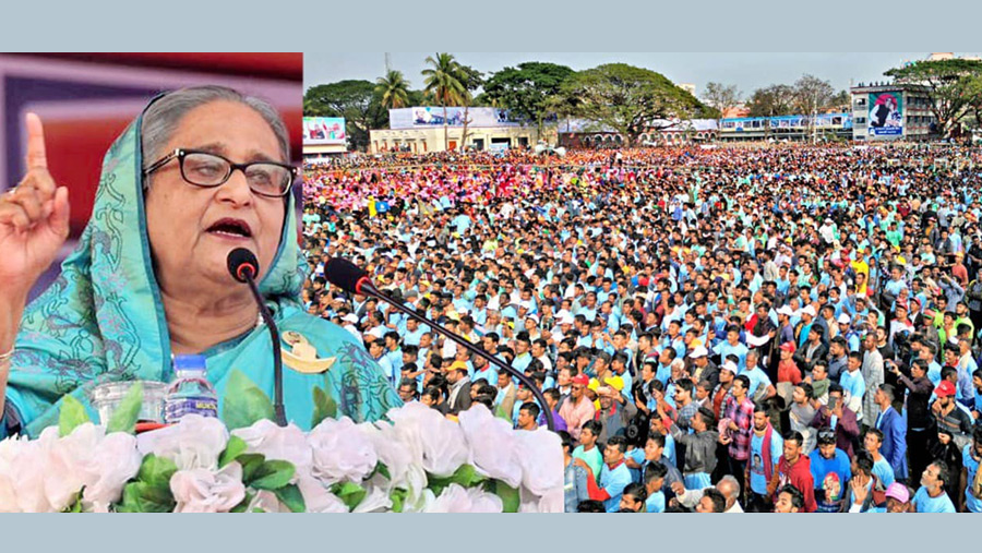 Awami League never flees, works for people’s welfare: PM