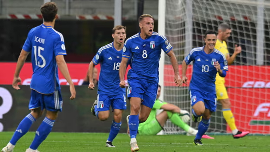 Frattesi double gives Italy vital win over Ukraine