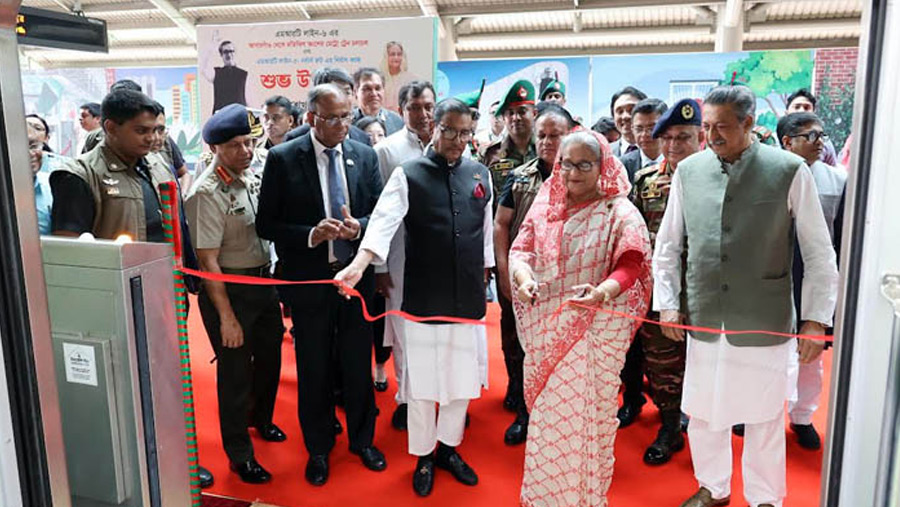 PM opens Dhaka Metro Rail's Agargaon-Motijheel section