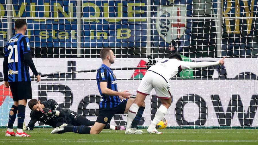 Inter stumble in title race with Bologna draw