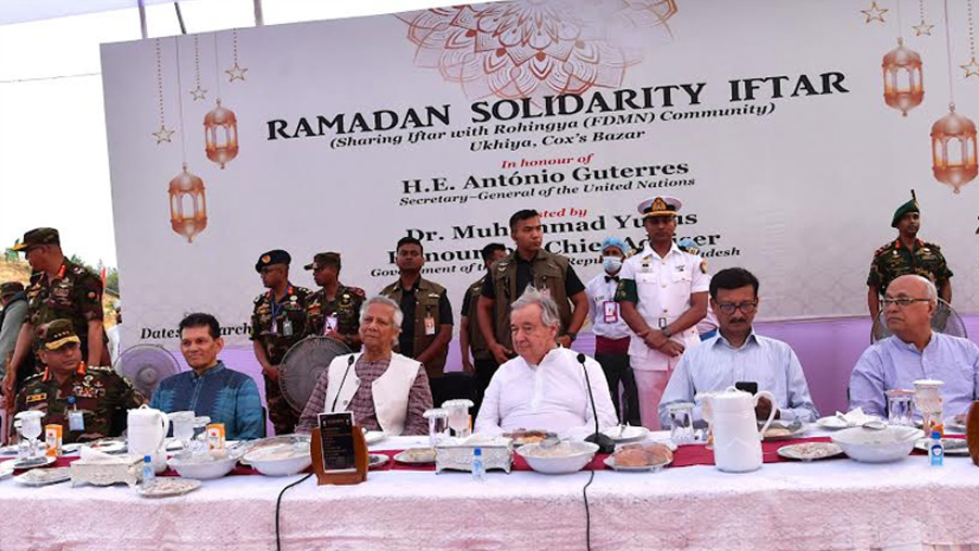 CA, UN chief take iftar with Rohingyas in Ukhiya