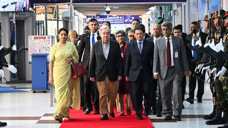 UN Secretary General Antonio Guterres leaves Dhaka